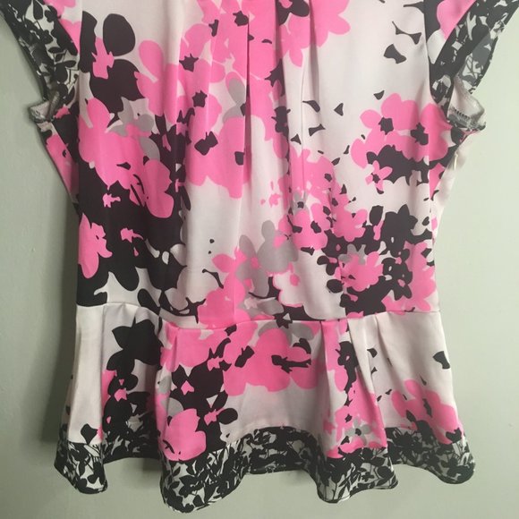 NY&C Peplum Pink, White, Black Blouse - Item#56 - Picture 2 of 5